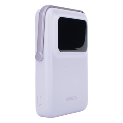 UGREEN - Power Bank Inalámbrico / 10000 mAh / Carga Inalámbrica 7.5W / PD 20W USB-C / Pantalla TFT con Emojis / Soporte Plegable / MagSafe Compatible