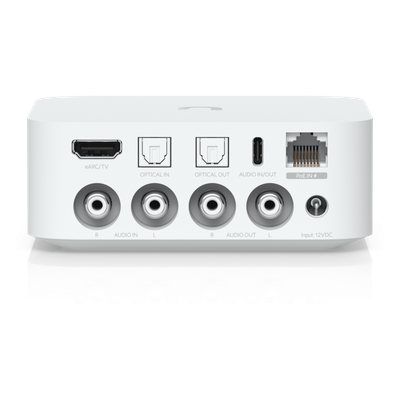 UBIQUITI - Streamer de Audio en Red / Multi-Zona hasta 32 Dispositivos / Wi-Fi 6 / PoE o 12 VCC / HDMI eARC / RCA / Óptico / USB-C / AirPlay / Spotify Connect