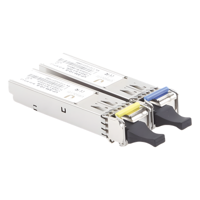 UBIQUITI - UFiber Módulo SFP, transceptor MiniGibic MonoModo 1.25 Gbps, distancia 3km, un conector LC, incluye 2 tranceptores