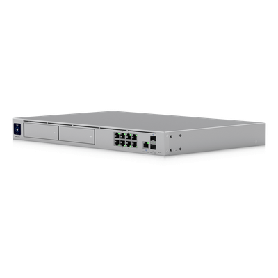 UBIQUITI - Cloud Gateway 10G / Rack 1U / 8x 1 GbE + 1x 2.5 GbE + 2x 10G SFP+ / IDS/IPS 5 Gbps / 2000 Clientes / 2 Bahías HDD 3.5" RAID 1 / SSD 128 GB