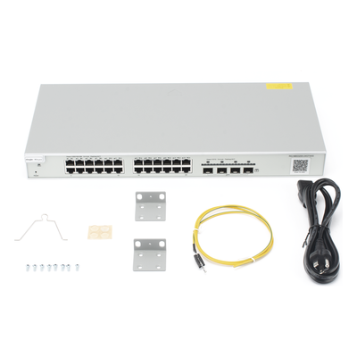 RUIJIE - Switch Administrable Capa 2 / 24 Puertos Gigabit / 4 SFP+ 10Gb / Conmutación 128 Gb/s / Sin Ventilador / Protección 6 kV