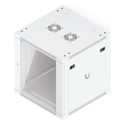 UBIQUITI - Gabinete Rack 12U / Montaje en Pared / 4 Postes / Vidrio Templado / Carga 80 kg (176 lb) / 598 × 600 mm