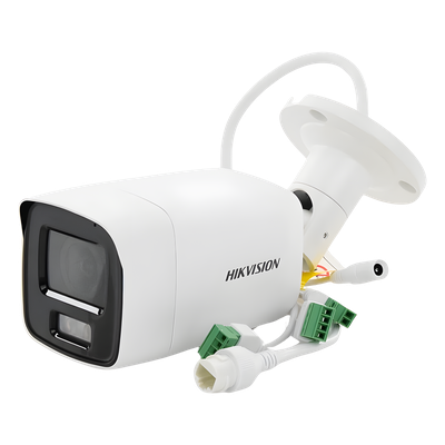 HIKVISION - Bala IP 8 Megapixel (4K) / Imagen a Color 24/7 / Lente 2.8 mm / Luz Blanca 40 mts / Exterior IP67 / WDR 130 dB / Entrada y Salida de Audio y Alarma / Captura Facial / ONVIF / Micro SD / Micrófono Integrado