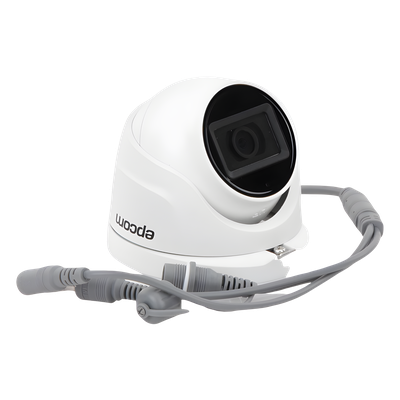 EPCOM PROFESSIONAL - Cámara Domo TURBOHD / 2 Megapixel / Gran Angular 106° / IR 20 m (65.6 ft) / Audio por Coaxitron / IP66 / Metal