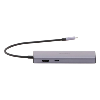 UGREEN - Hub USB-C 6 en 1 / 3 Puertos USB-A 3.0 (5 Gbps) / HDMI 4K@30Hz / PD 100W / Gigabit Ethernet / Aluminio