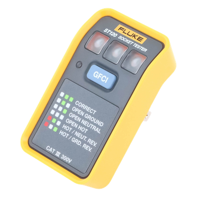 FLUKE - Probador de Tomacorriente / Identificación de 6 Estados de Cableado / LEDs de Alto Brillo / Prueba GFCI / CAT III 300V