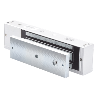 ACCESSPRO - Chapa Magnética Electromagnética / 1200 lbs (544.3 kg) / Doble Voltaje 12/24 VCC / Sensor de Placa / LED Indicador / Interior