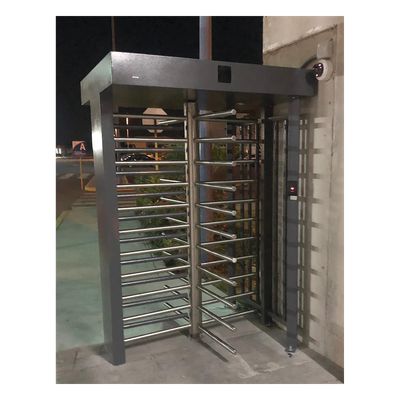 ACCESSPRO - Torniquete de Cuerpo Completo / 4 Ejes de Seguridad / Rotación 90° / Paso 25 Personas/min / Emergencia 40 Personas/min / Interior/Exterior con Techo / 110 VCA / Acero Inoxidable con Pintura Gris