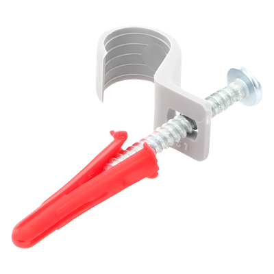 THORSMAN - Kit de fijación / 8 grapas + tornillos + taquetes / Tubo 1/2" / Polietileno flexible / -10°C a +120°C / Interior y exterior