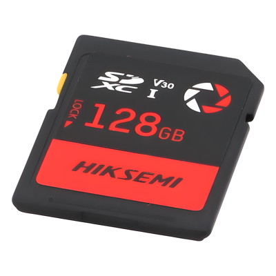 HIKSEMI BY HIKVISION - Memoria SD / 128 GB / Lectura 180 MB/s / Escritura 150 MB/s / V30 U3 Clase 10 / -25°C a 80°C / Anti-impactos