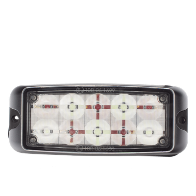 ECCO - Luz de Advertencia LED / 10 LED / Rojo/Azul / 5x2 Pulgadas / 12-24 VDC / Montaje Superficial / IP Resistente al Agua / SAE Clase I