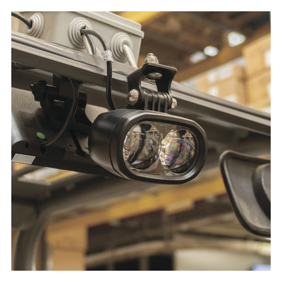 ECCO - Luz LED de Advertencia Peatonal / Punto Azul Proyectado / 12-80 VCC / IP67 / Aluminio y Policarbonato / 4.7 x 4.1 x 2.6 in