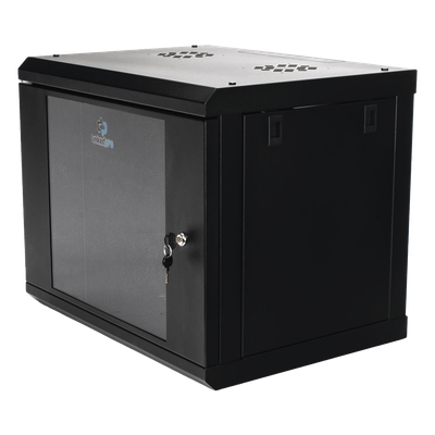LINKEDPRO - Gabinete de Pared 9U / Cristal Templado / 455 mm Profundidad (1.49 pies) / Acero Reforzado