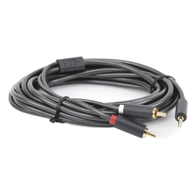 UGREEN - Cable de Audio 3.5mm a 2 RCA Macho / 5 Metros (16.40 Pies) / Blindaje Múltiple / Conectores Oro 24K / TPE Ecológico / ABS