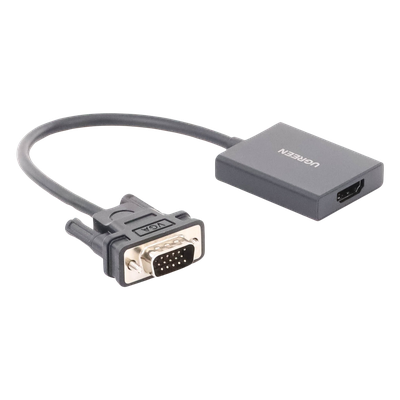 UGREEN - Adaptador VGA a HDMI / 1080P@60Hz / Audio 3.5mm / USB-C 5V / Cable 15cm (5.91 pulgadas) / 28AWG