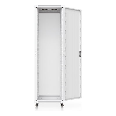 UBIQUITI - Gabinete Rack de Piso / 42U / 600 × 800 mm (23.6 x 31.5') / Carga 800 kg (1,763.7 lb) / Puerta Perforada / Ventiladores Integrados / Ruedas con Seguro