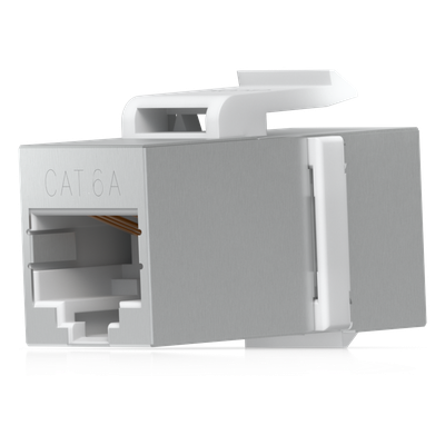 UBIQUITI - Acoplador Keystone / Cat6A Pasante / 10 Gbps / PoE / Snap-In / Paquete 12 Piezas