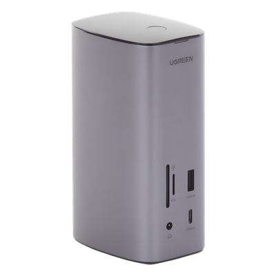 UGREEN - Docking Station USB-C 12 en 1 / 8K HDMI / 4K DisplayPort / USB 3.2 Gen 2 10Gbps / Gigabit Ethernet / Lector SD+MicroSD / Audio 3.5mm / PD 100W
