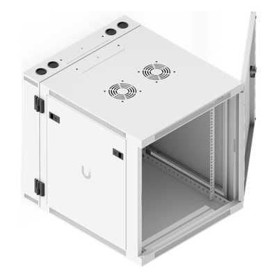 UBIQUITI - Gabinete Rack 12U / Montaje en Pared / Puerta Trasera Abatible / Ventilación Activa / Paneles con Cerradura / 600 x 700 x 639 mm (23.6 x 27.6 x 25.2")