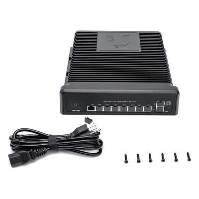 UBIQUITI - Switch industrial UniFi PoE de 10 puertos Gigabit (8 x 802.3bt y 2 x Ethernet) para temperaturas extremas