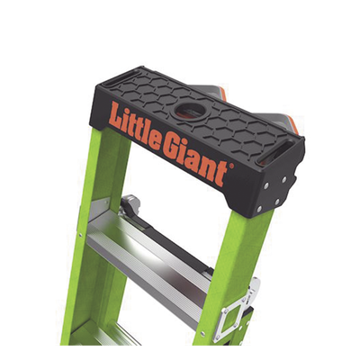 LITTLE GIANT LADDER SYSTEMS - Escalera Combinada 3 en 1 / Fibra de Vidrio / 1.83 m (6 ft) / Carga 170 kg (375 lb) / Almohadilla Giratoria / Barra en V