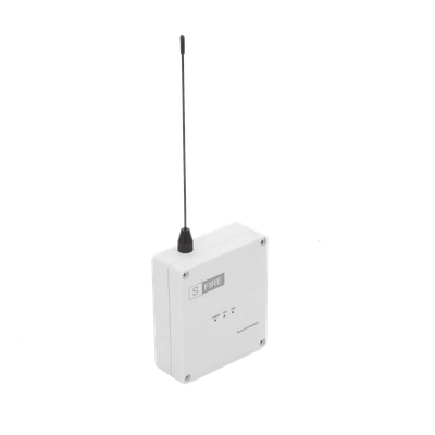 SFIRE - Receptor Inalámbrico / Alcance 2500 m (8202.1 ft) / 2 Salidas de Relevador Tipo C / Frecuencia 433.92 MHz / Contacto Seco para Panel de Alarma
