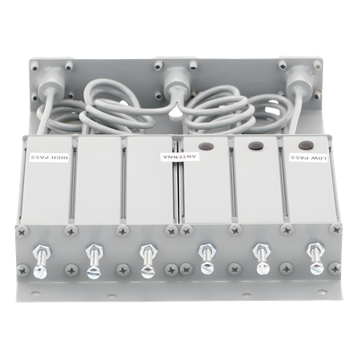 EPCOM INDUSTRIAL - Duplexer VHF / 6 Cavidades / 148-160 MHz / 50 Watt / 5-8 MHz Separación / 80 dB Aislamiento / BNC Hembras