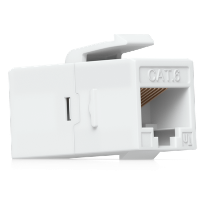 UBIQUITI - Acoplador Keystone / Cat6 Pass-Through / 10 Gbps / PoE / Snap-In / Paquete 12 Unidades