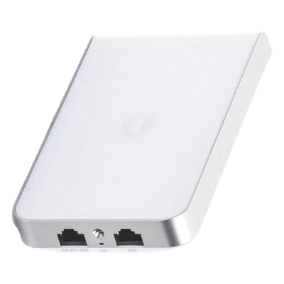UBIQUITI - Access Point UniFI doble banda cobertura 180º, MI-MO 2x2 diseño placa de pared con dos puertos adicionales, hasta 100 usuarios Wi-Fi