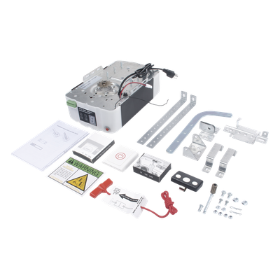 ACCESSPRO - Motor Automático para Puerta de Garage / 1/2 HP / Arranque y Paro Suaves / 127 VCA / 20 Controles 433 MHz / Rieles Tipo T y C / Respaldo de Energía