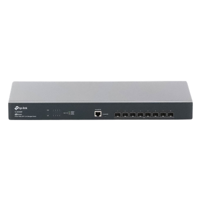 TP-LINK - Switch Fibra Óptica L2+ / 8 Puertos SFP+ 10G / 160 Gbps / Sin Ventiladores / Montaje en Rack / Gestión Omada Centralizada