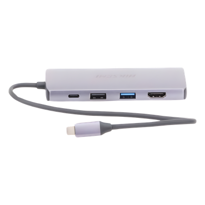 HIKSEMI BY HIKVISION - Hub USB-C 8 en 1 / HDMI 4K@30Hz / 3x USB 3.0 5 Gbps / Lector SD + Micro SD / PD 100W / Aluminio 112 mm (4.4 in)