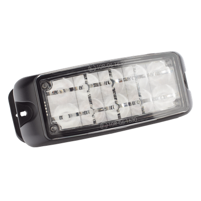ECCO - Luz de Advertencia LED / 10 LED / Rojo/Azul / 5x2 Pulgadas / 12-24 VDC / Montaje Superficial / IP Resistente al Agua / SAE Clase I