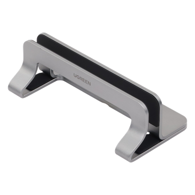 UGREEN - Soporte Vertical para Laptop / Ajustable 12-26 mm / Aluminio y Silicona / Hasta 15.6 pulgadas / Base Antideslizante / Color Plata