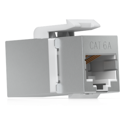 UBIQUITI - Acoplador Keystone / Cat6A Pasante / 10 Gbps / PoE / Snap-In / Paquete 12 Piezas