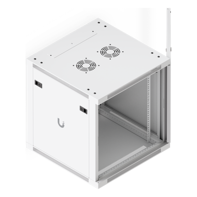 UBIQUITI - Gabinete Rack 12U / Montaje en Pared / Profundidad Ajustable 448-508 mm / Capacidad 80 kg / Ventilación Integrada / Puerta Perforada