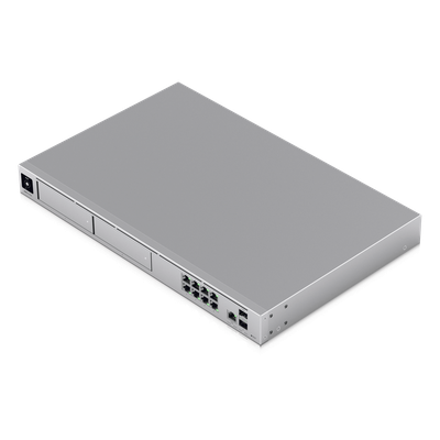 UBIQUITI - Cloud Gateway 10G / Rack 1U / 8x 1 GbE + 1x 2.5 GbE + 2x 10G SFP+ / IDS/IPS 5 Gbps / 2000 Clientes / 2 Bahías HDD 3.5" RAID 1 / SSD 128 GB