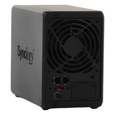 SYNOLOGY - Servidor NAS de 2 Bahías (Expandible a 7 Bahías) / Hasta 126 TB / Servicio Nube Gratis (P2P) / Administración Remota y Respaldo Programado