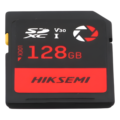 HIKSEMI BY HIKVISION - Memoria SD / 128 GB / Lectura 180 MB/s / Escritura 150 MB/s / V30 U3 Clase 10 / -25°C a 80°C / Anti-impactos