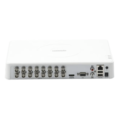 EPCOM PROFESSIONAL - DVR Híbrido / 16 Canales TurboHD + 2 Canales IP / 1080p Lite / AcuSense Lite / Audio por Coaxitron / H.265+ / 1 Bahía HDD / Salida HDMI y VGA Full HD