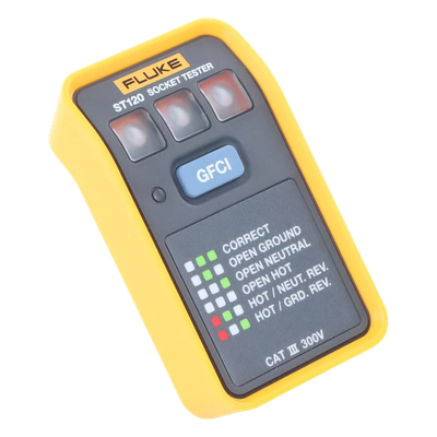 FLUKE - Probador de Tomacorriente / Identificación de 6 Estados de Cableado / LEDs de Alto Brillo / Prueba GFCI / CAT III 300V