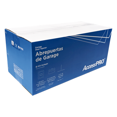 ACCESSPRO - Motor Automático para Puerta de Garage / 1/2 HP / Arranque y Paro Suaves / 127 VCA / 20 Controles 433 MHz / Rieles Tipo T y C / Respaldo de Energía