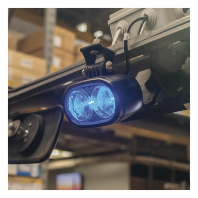 ECCO - Luz LED de Advertencia Peatonal / Punto Azul Proyectado / 12-80 VCC / IP67 / Aluminio y Policarbonato / 4.7 x 4.1 x 2.6 in