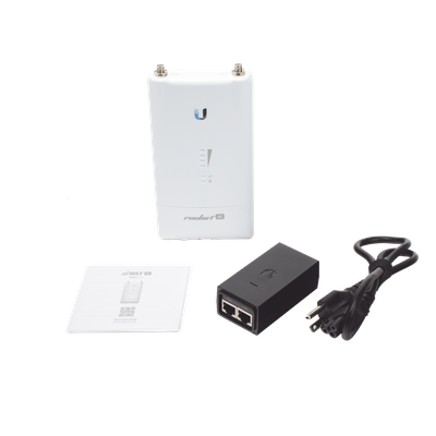 UBIQUITI - Radio Estación Base / 5 GHz / 500 Mbps / Gigabit Ethernet / Dual RP-SMA / -40°C a 80°C (-40°F a 176°F)