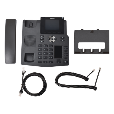 FANVIL - Teléfono IP empresarial para 4 líneas SIP con 2 pantallas LCD, 6 teclas BLF/DSS, conferencia de 3 vías, PoE