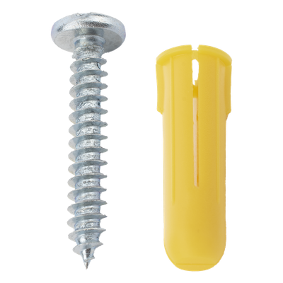 THORSMAN - Kit de Fijación / 20 Taquetes de 1" (25.4 mm) / 20 Tornillos 8 mm x 1" (25.4 mm) / Doble Expansión / Carga 50 kg / Polietileno HDPE