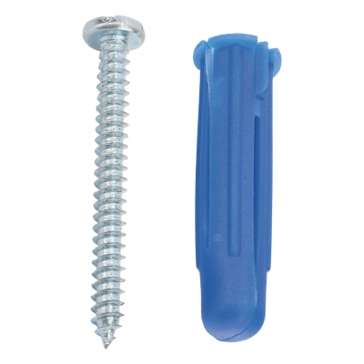 THORSMAN - Kit de Fijación / 6 Taquetes de Expansión Doble 2" (50.8 mm) / 6 Tornillos 12 mm x 2" (50.8 mm) / Carga 140 kg / Azul