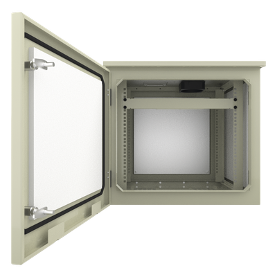 LINKEDPRO BY EPCOM - Gabinete Exterior / Rack 19" 9U / Ventiladores con Termostato / 4 Salidas NEMA 5-15R 10A / Poste Torre Pared