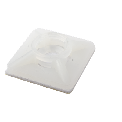 THORSMAN - Base Autoadherible para Cinchos / 19x19 mm / Nylon Resistente / Temperatura -10°C a 50°C / Paquete 100 Piezas / Orificio Central para Tornillo