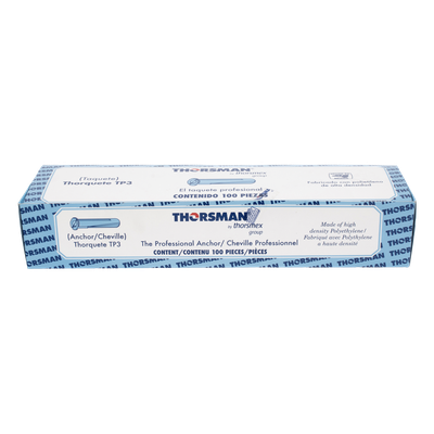 THORSMAN - Taquete de Fijación / Doble Expansión 4 Direcciones / 3/8" para Tornillo 12 mm x 2" / 100 Piezas / Resistencia 100 kg / Concreto y Superficies Sólidas